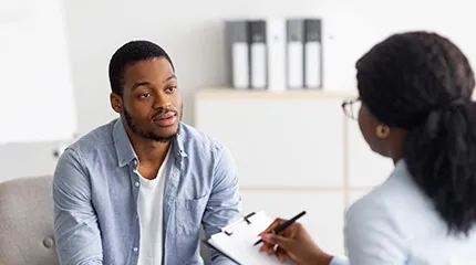 Therapist listen to patient