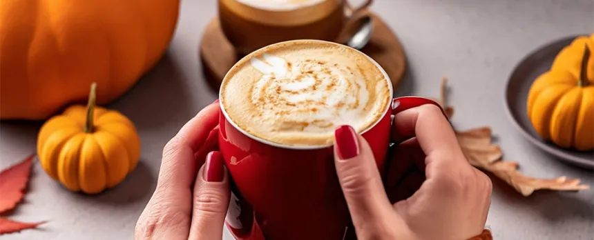 enjoying hot latte